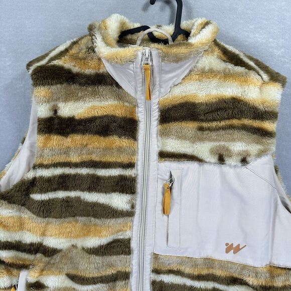 Without Walls Men's Large Hipster Striped Mushroom Sherpa Vest Urban Outfitters - Picture 8 of 16